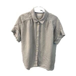 J. Crew Light Taupe Short Sleeve Button-Down Shirt